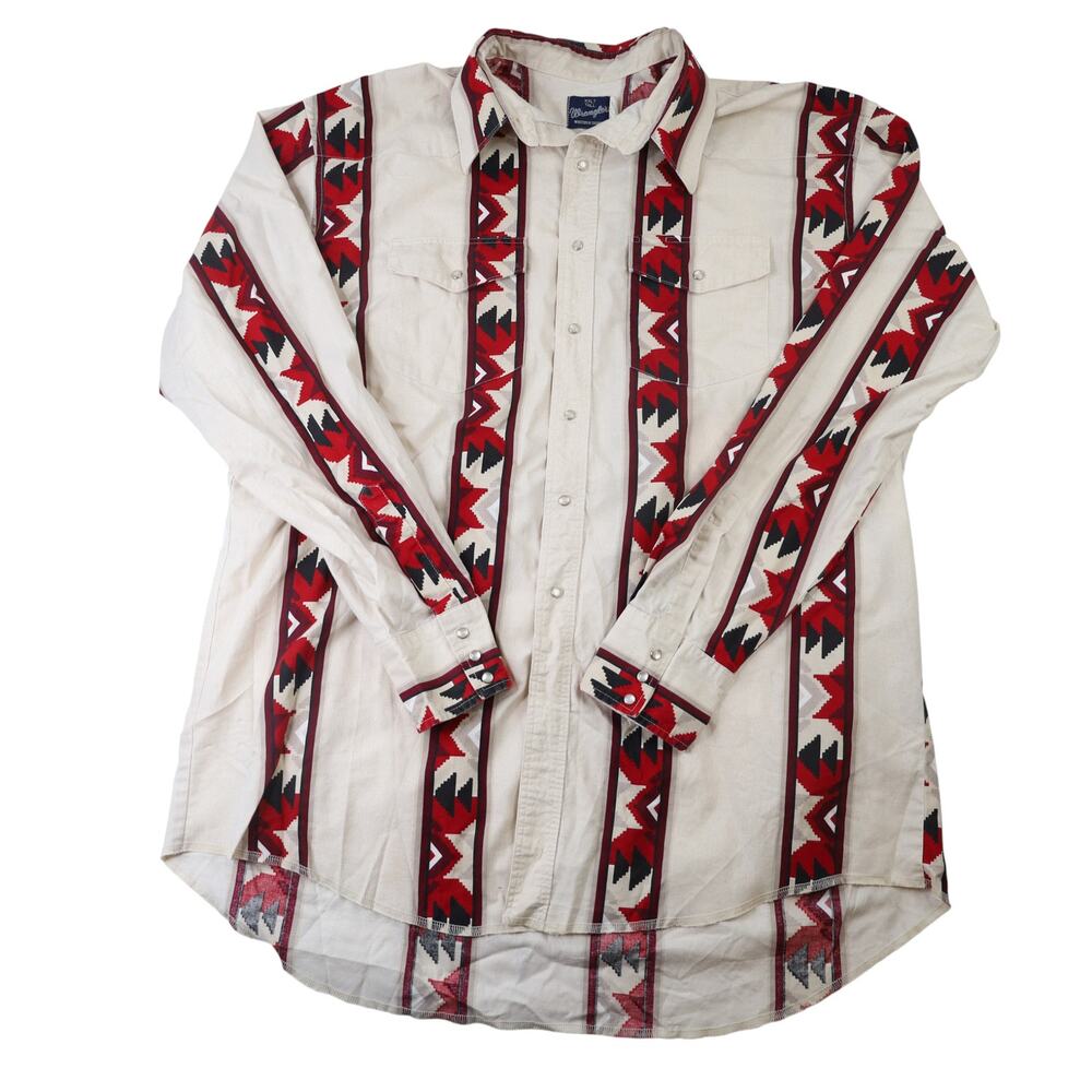 Vintage Wrangler Aztec Pearl Snap Down Southwestern Shirt
